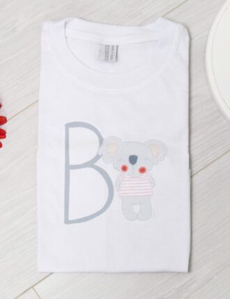 Maglietta Baby con iniziale stampata e Koala